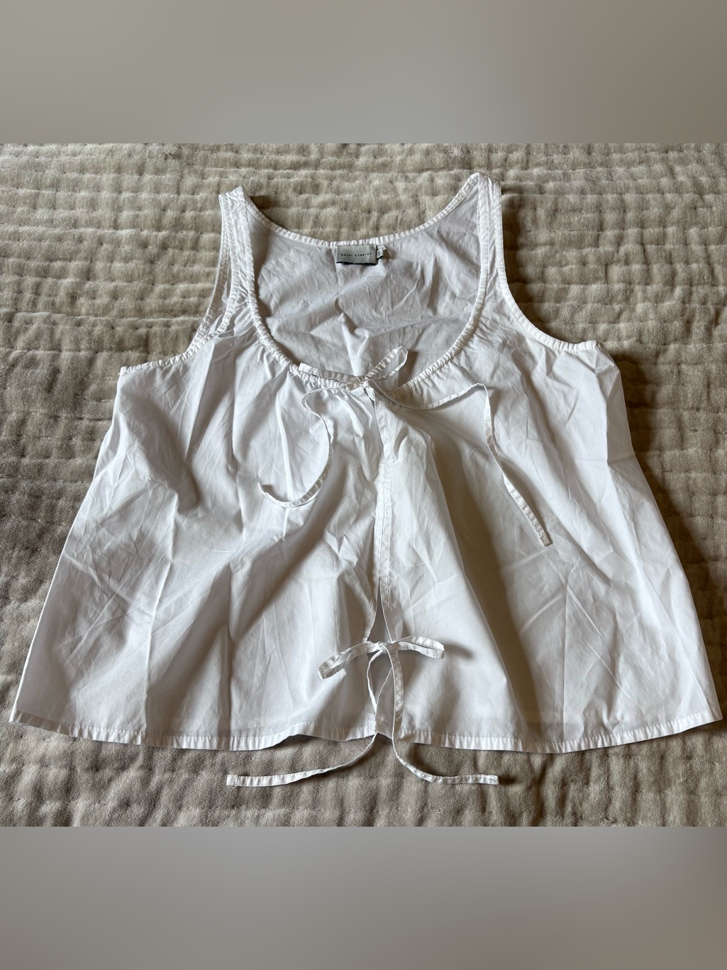 Deiji Studios The Original Cotton Bind Top With Tie Front Closure Organic Poplin — image 8 of 8